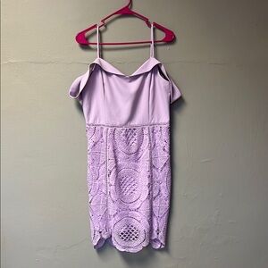 Lavender Lace Off-Shoulder Dress